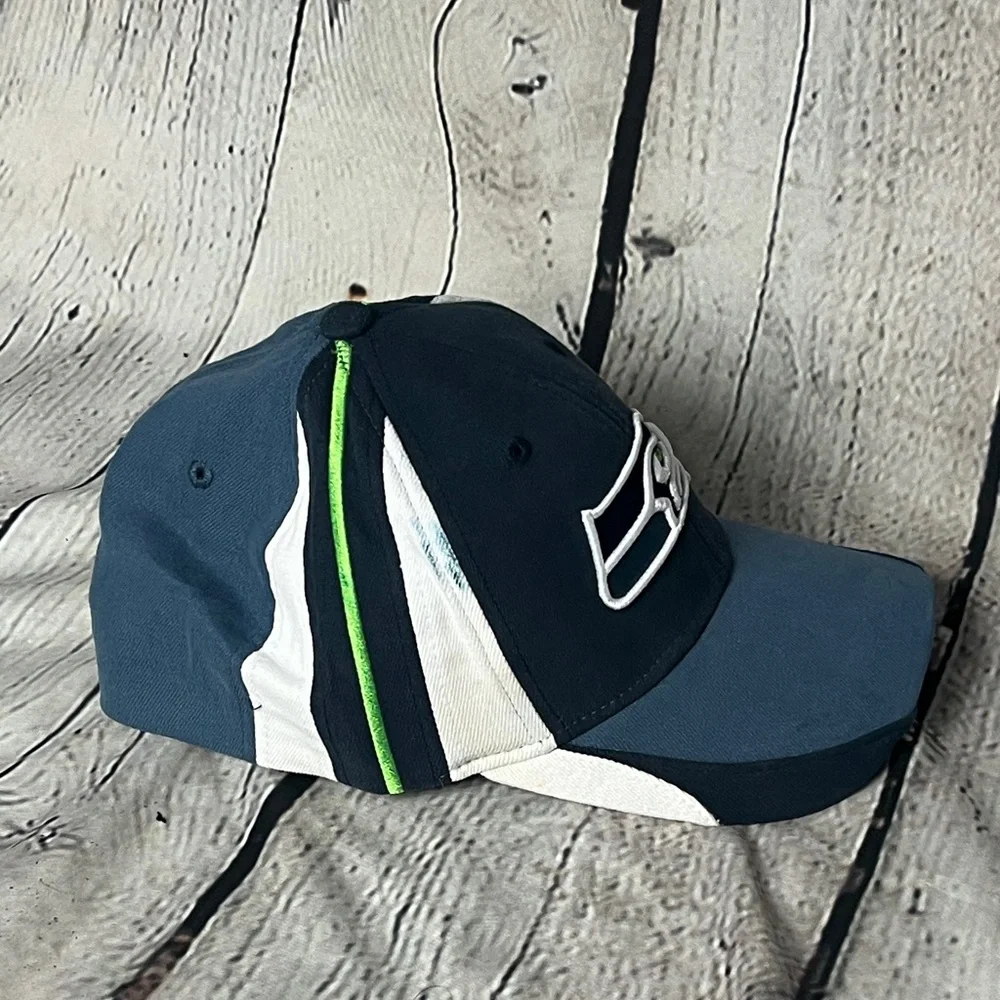 Add On Navy and White Women's Cap with Green Accent